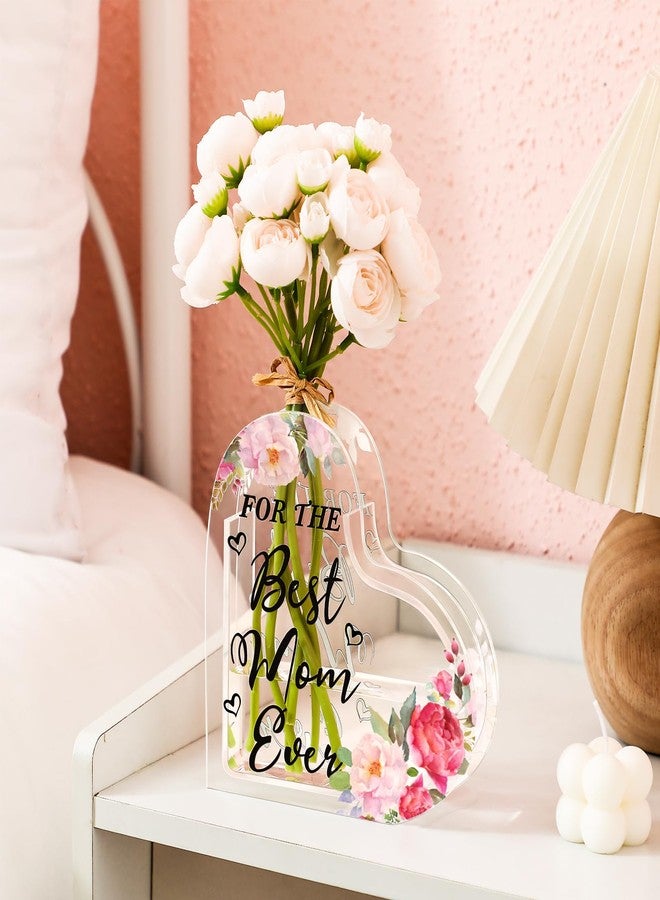 RimCereal Christmas Acrylic Gifts for Mom Acrylic Heart Vase Mom Gifts from Daughter Son Heart Shaped Decoration Clear Flower Vase for Birthday Bouquet Decor from Daughter Son - Image 2